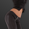 Wetlook Leggings schwarz mit Reisverschluss
