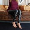Goldene lace-up Sandalen mit Blockabsatz